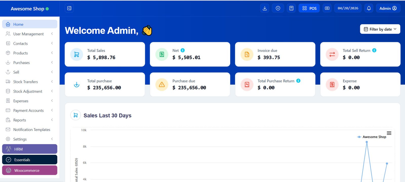 KnowaPOS Dashboard