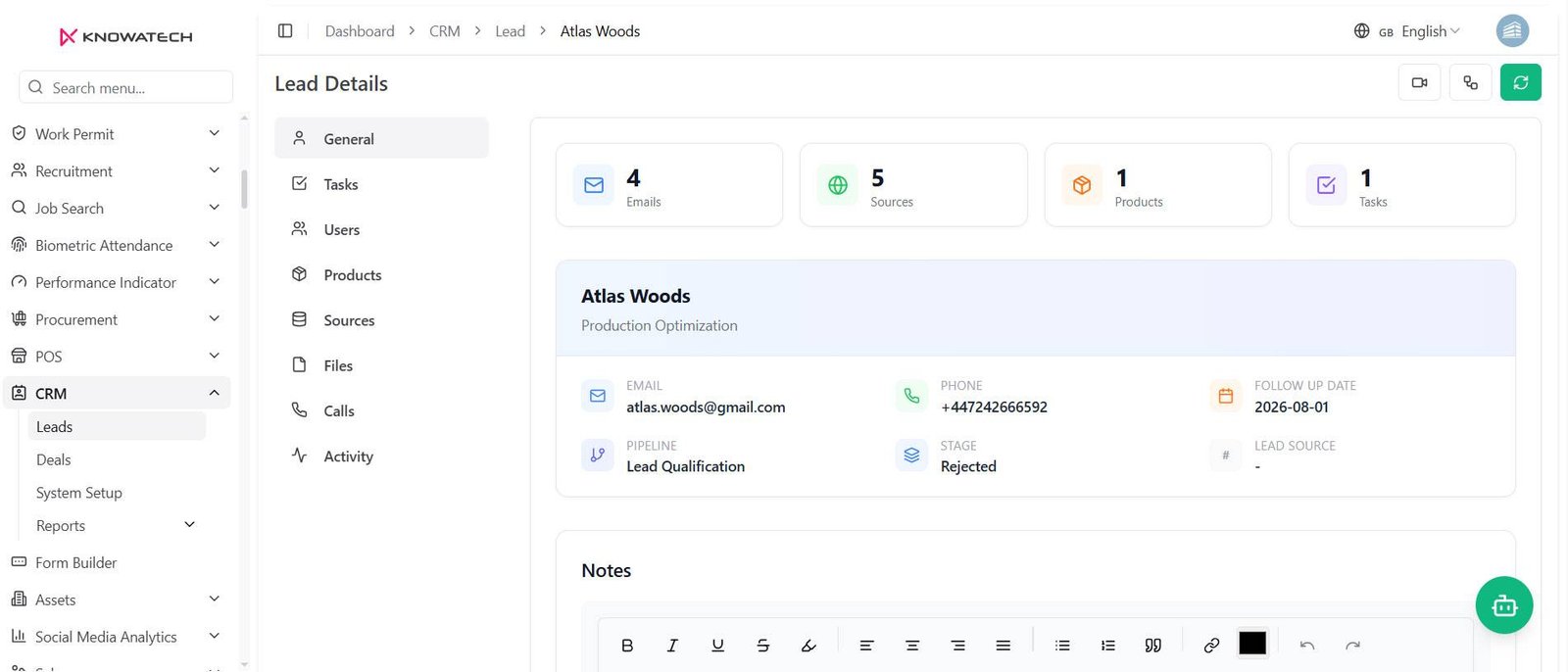 Lead Details